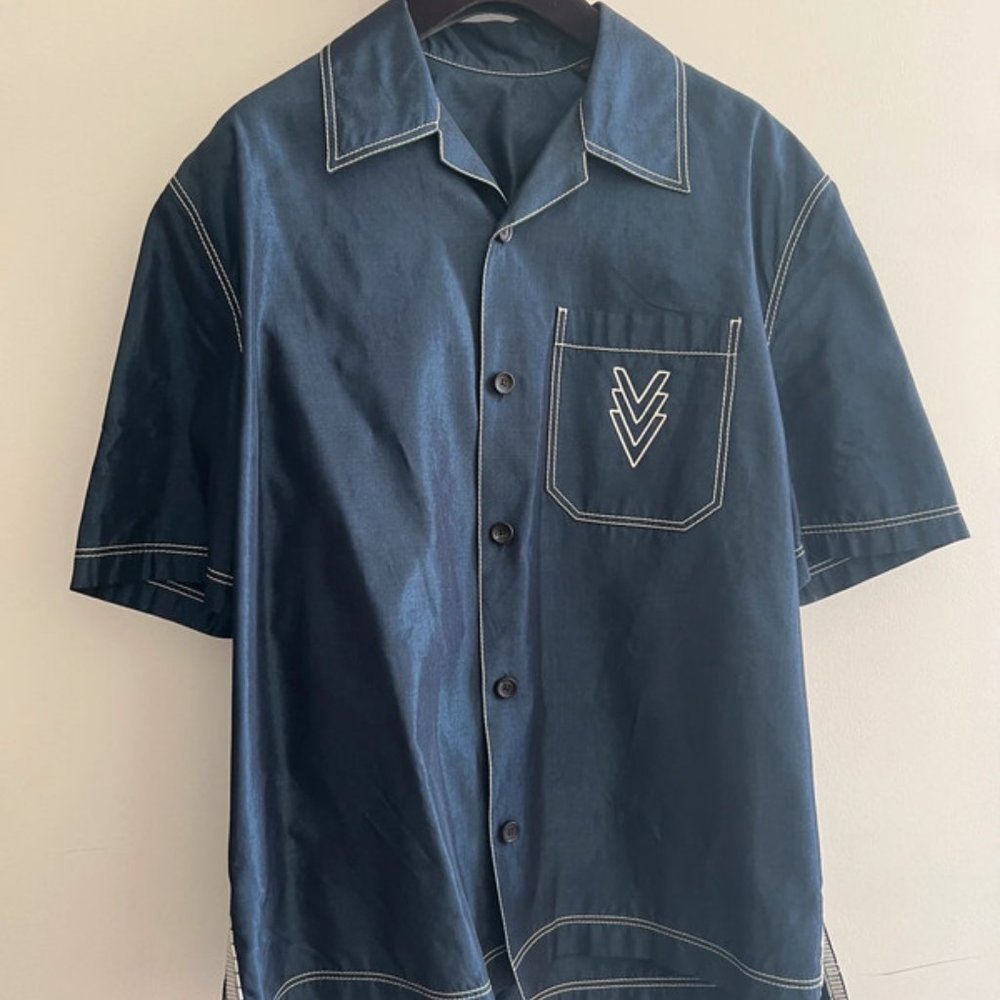 Louis Vuitton 100% Silk Baseball Shirt